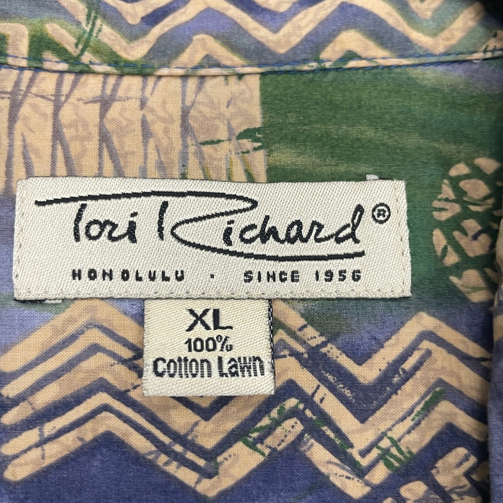 VTG Tori Richard Hawaiian Shirt‎ Mens XL Multicolor Tribal Aztec Cotton Lawn 80s - Picture 7 of 15